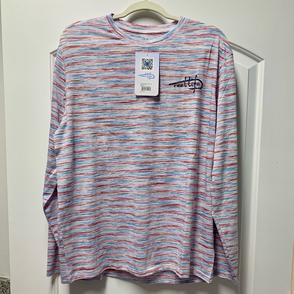 Striped Long Sleeve Reel Life  Shirt